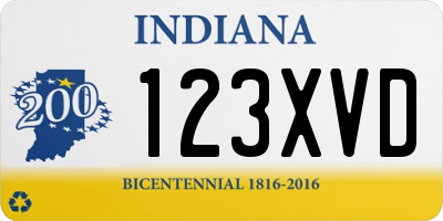 IN license plate 123XVD