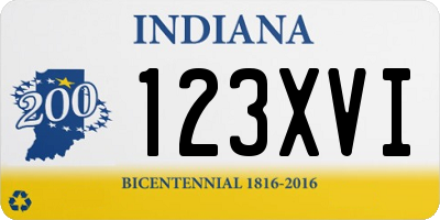 IN license plate 123XVI