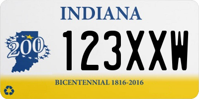 IN license plate 123XXW