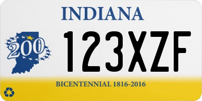 IN license plate 123XZF