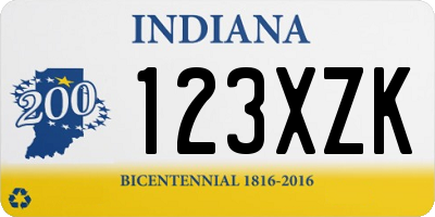IN license plate 123XZK