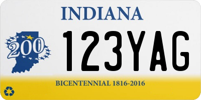 IN license plate 123YAG