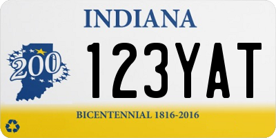 IN license plate 123YAT