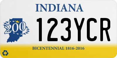 IN license plate 123YCR