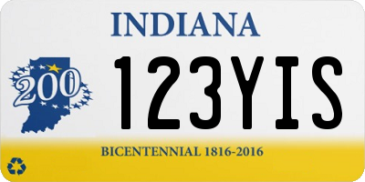 IN license plate 123YIS