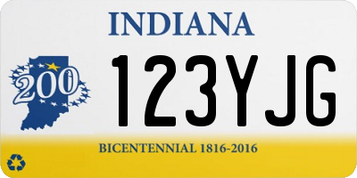IN license plate 123YJG