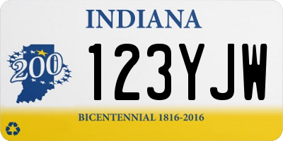 IN license plate 123YJW
