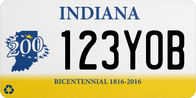 IN license plate 123YOB
