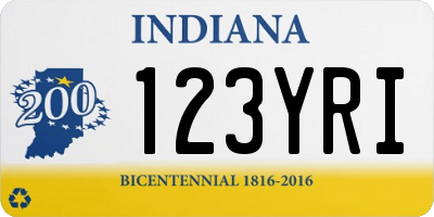 IN license plate 123YRI