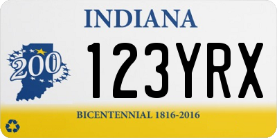 IN license plate 123YRX