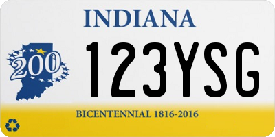 IN license plate 123YSG
