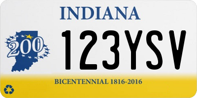 IN license plate 123YSV