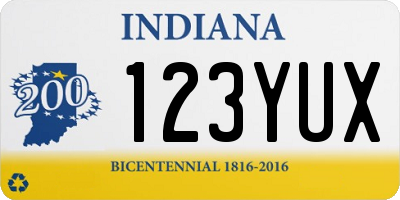 IN license plate 123YUX