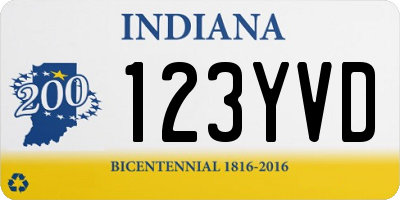 IN license plate 123YVD