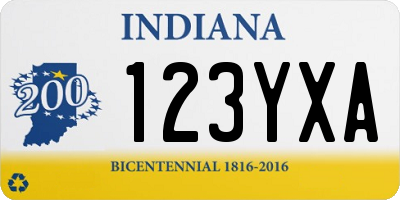IN license plate 123YXA