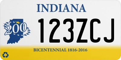 IN license plate 123ZCJ