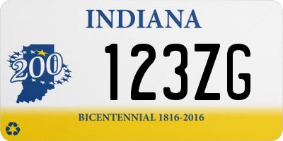 IN license plate 123ZG