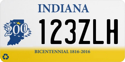 IN license plate 123ZLH