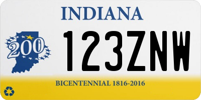 IN license plate 123ZNW