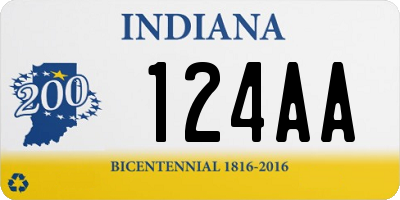 IN license plate 124AA