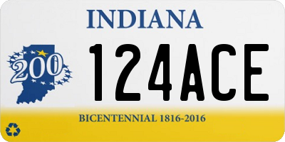 IN license plate 124ACE