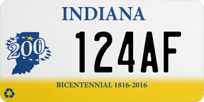 IN license plate 124AF