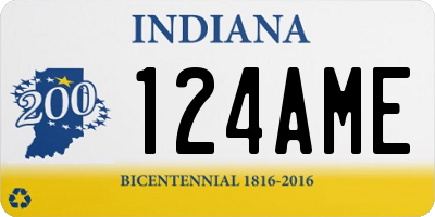 IN license plate 124AME