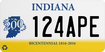 IN license plate 124APE