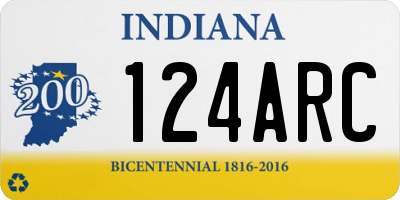 IN license plate 124ARC