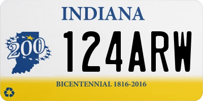 IN license plate 124ARW