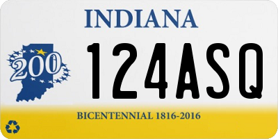 IN license plate 124ASQ