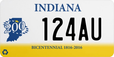 IN license plate 124AU