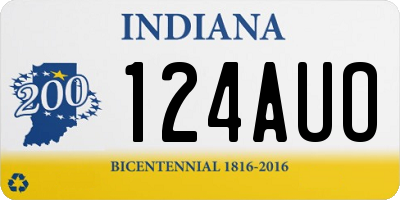 IN license plate 124AUO