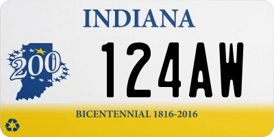 IN license plate 124AW