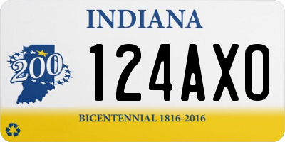 IN license plate 124AXO