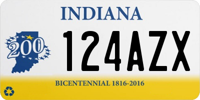 IN license plate 124AZX