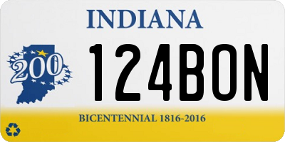 IN license plate 124BON