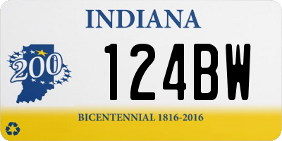 IN license plate 124BW