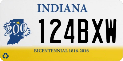 IN license plate 124BXW