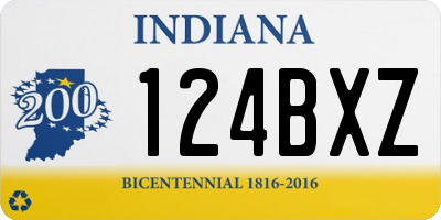 IN license plate 124BXZ