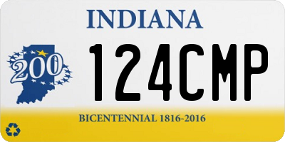 IN license plate 124CMP