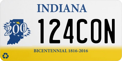IN license plate 124CON
