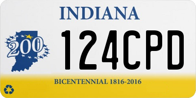IN license plate 124CPD