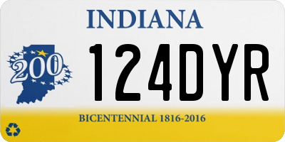 IN license plate 124DYR