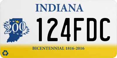 IN license plate 124FDC