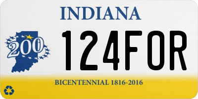 IN license plate 124FOR