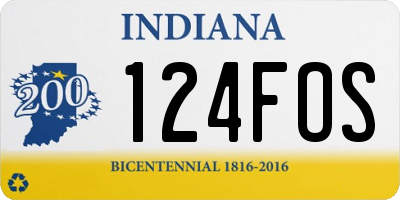 IN license plate 124FOS