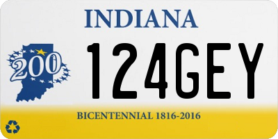 IN license plate 124GEY