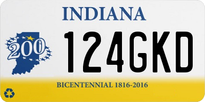 IN license plate 124GKD