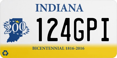 IN license plate 124GPI